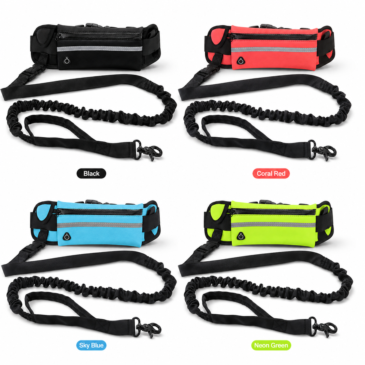 Hands Free Dog Leash with Waist Pouch