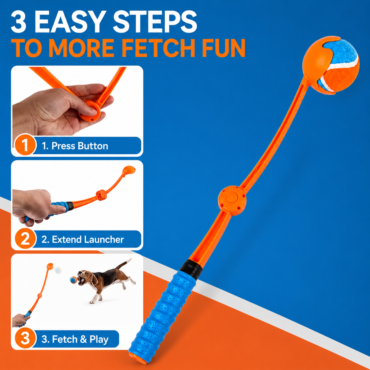 Foldable Handheld Ball Launcher for Dogs
