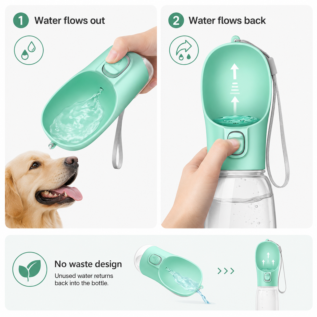Portable Dog Water Bottle — Leak-Proof & BPA Free