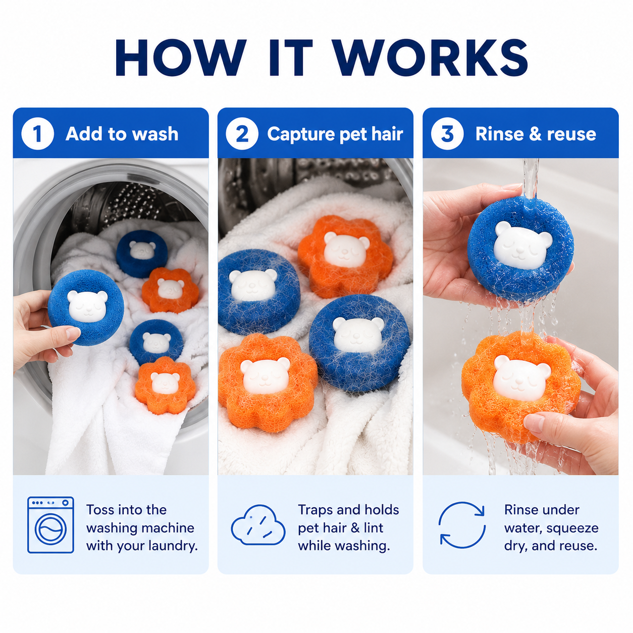 Reusable Pet Hair Remover Laundry Balls
